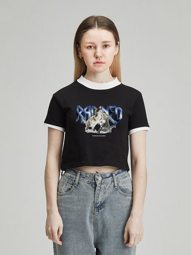 CAT PUNCHING BLACK CROP TOP - RADINEO - Modalova