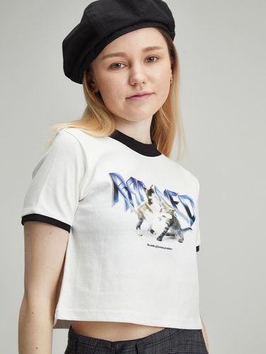 CAT PUNCHING WHITE CROP TOP - RADINEO - Modalova