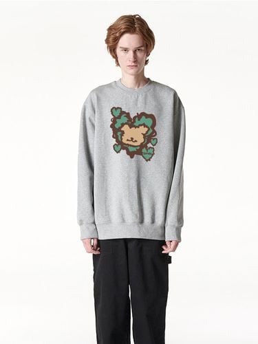 FLUFFY HEART BEAR SWEATSHIRT GREY - RADINEO - Modalova