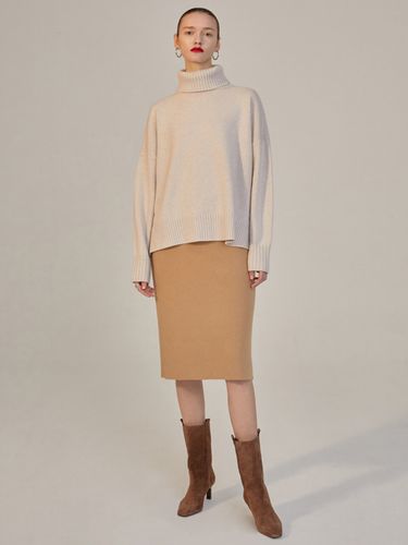 Cashmere-blend Knit Skirt_Beige - HAVELESS - Modalova