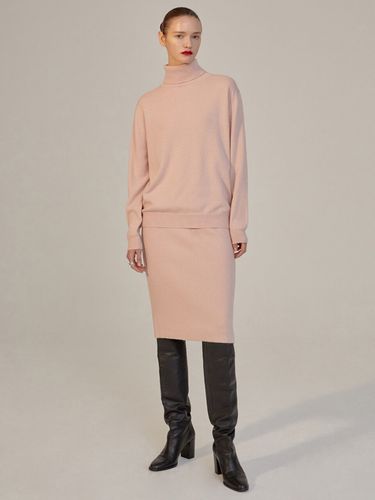 Cashmere-blend Knit Skirt_Pink - HAVELESS - Modalova