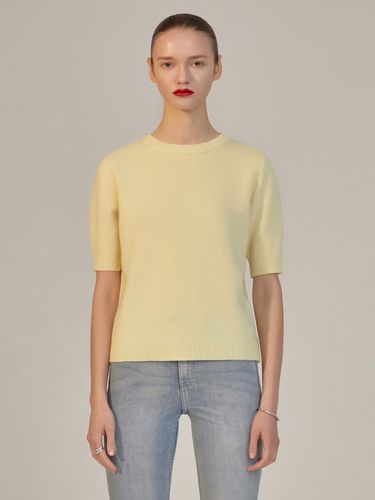 Cashmere-blend Half-sleeve Knit_Yellow - HAVELESS - Modalova