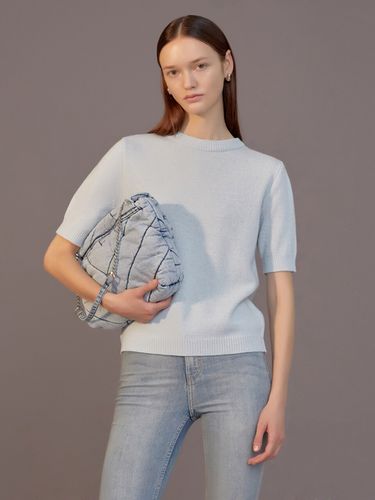 Cashmere-blend Half-sleeve Knit_Sky Blue - HAVELESS - Modalova