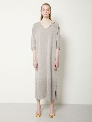 V-neck Hoodie Knit Dress () - JOY GRYSON - Modalova