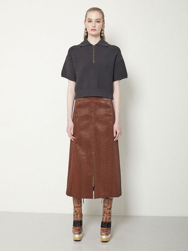 Eco-leather Skirt (Mahogany) - JOY GRYSON - Modalova