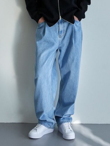 Washed Wide Denim Pants_Light Blue - ANOUTFIT - Modalova