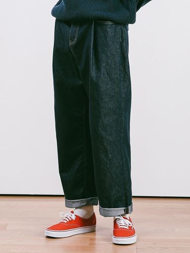 One Tuck Wide Denim Pants _ Indigo - ESN - Modalova