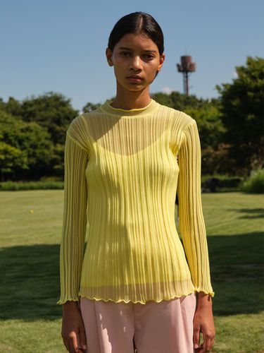 Semi-sheer Knit Top Yellow - Trunk Project - Modalova