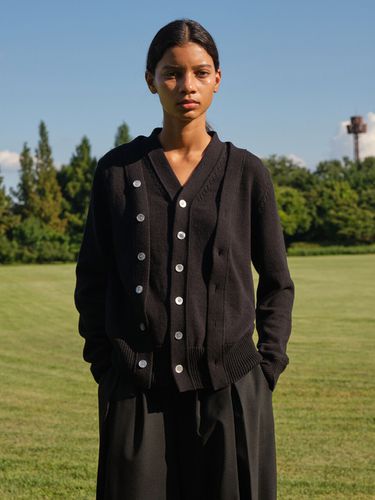 Double Collar Cardigan Black - Trunk Project - Modalova