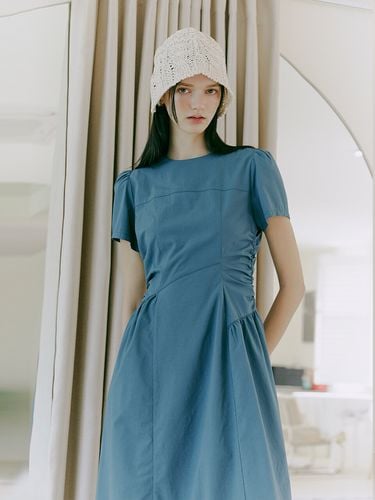 Side Shirring Dress (Blue Green) - ETMON - Modalova