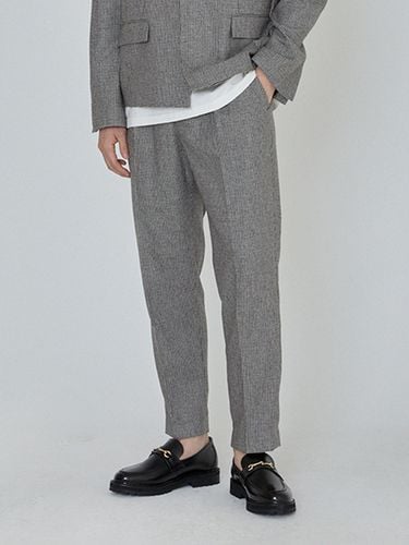 Wool Hound Tapered Slacks_Brown - ANOUTFIT - Modalova