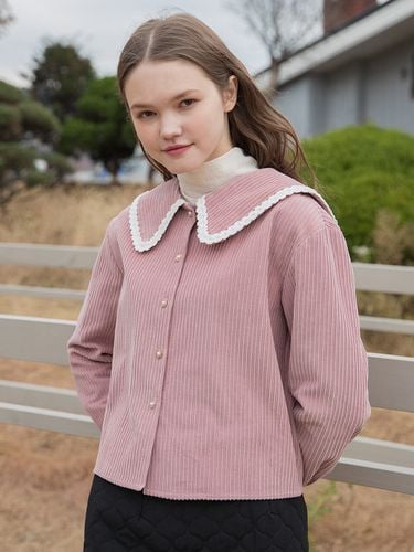 Corduroy Collar Blouse_Pink - clet - Modalova