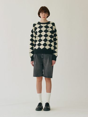 Checkerboard Knit (Black) - ROLAROLA - Modalova