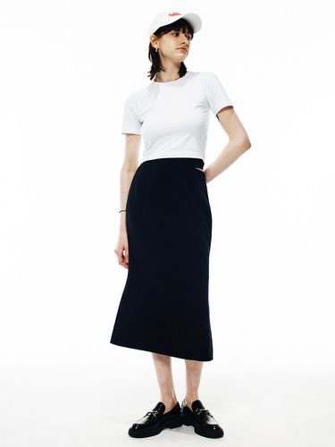 Drama Signature] Cut-out Waist Midi Skirt - FRONTROW - Modalova