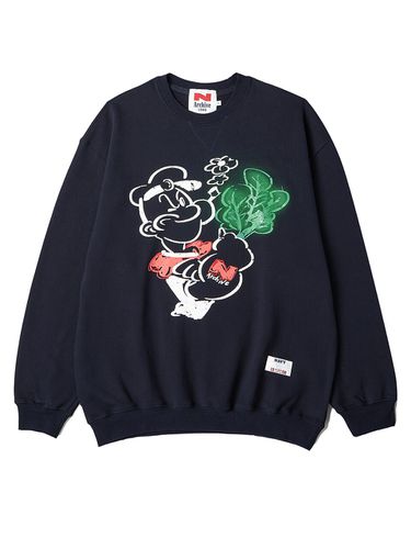 Collection Line] Vegan Power Hand Print Sweatshirt_Navy - beyondcloset - Modalova