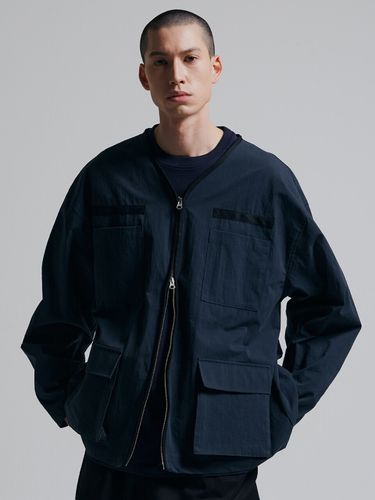 Non-Collar Easy Jacket _ Navy - HAVEOFFDUTY - Modalova