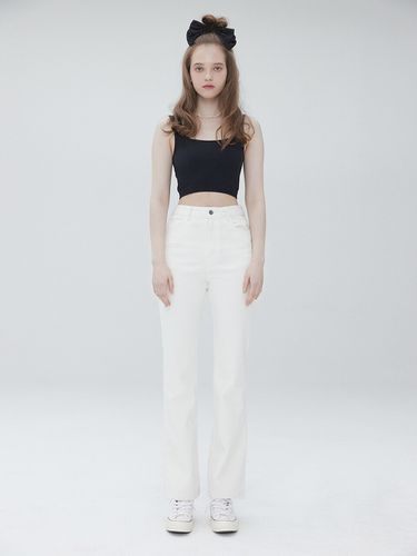 High-waist Denim Pants 001 White - MUDIDI - Modalova