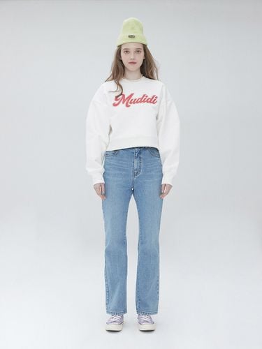 Logo Crop Sweatshirt 001 White - MUDIDI - Modalova