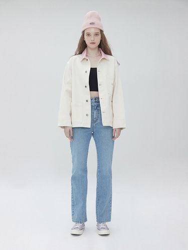 Collar Block Denim Jacket 003 - MUDIDI - Modalova