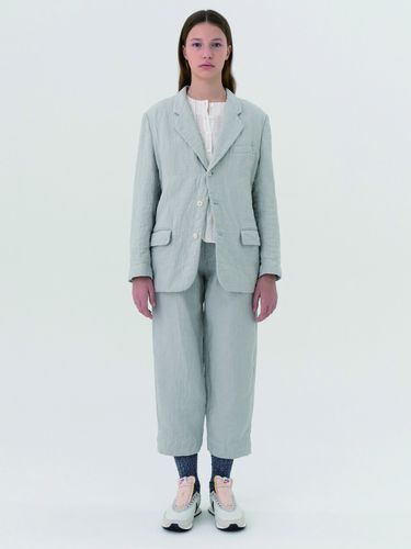 Via Warren Linen Jacket (Linen Blue) - VIA PLAIN - Modalova