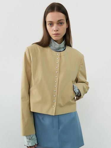 Snap Button Crop Jacket (Beige) - MAISONMARAIS - Modalova