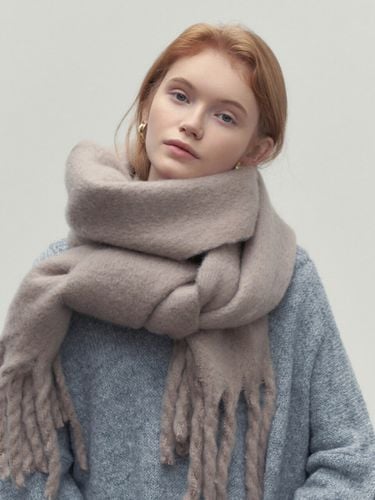 First Label Bold Wool Muffler Beige - LOEIL - Modalova