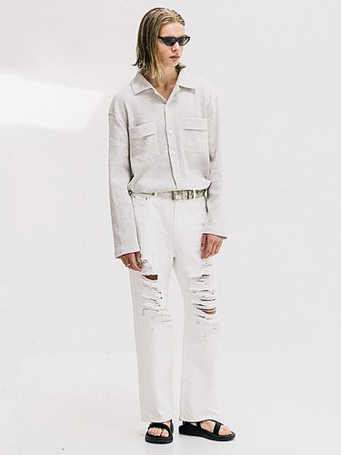 Wide Destroyed Cotton Pants White - VASTIC - Modalova