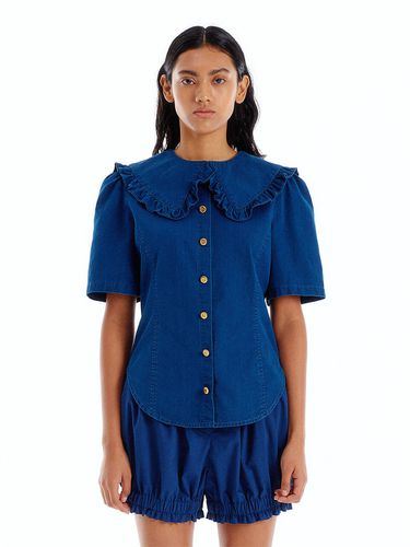 UJENNY Frilled Collar Denim Shirt () - EENK - Modalova