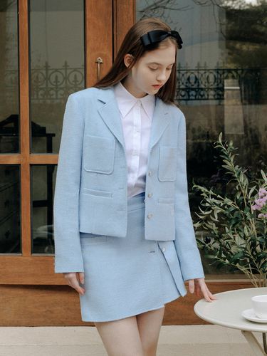 Tweed Pocket Jacket_Light Blue - ROLAROLA - Modalova