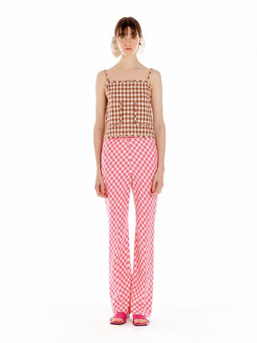 ULONA Straight Pants (Pink Check) - EENK - Modalova