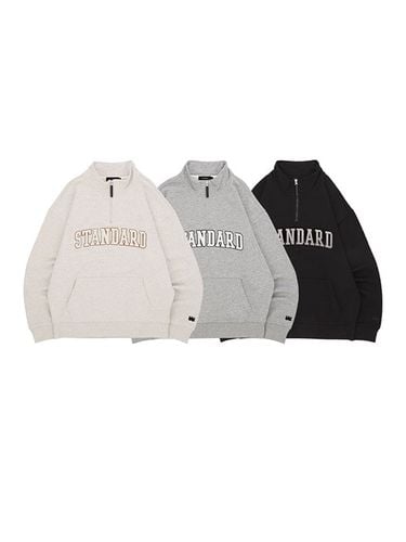 Lettering Detail Quarter-zip Sweatshirt - W. standard - Modalova