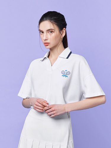 Open Collar Polo Shirt (White) - AKIII CLASSIC - Modalova