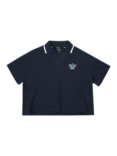 Open Collar Polo Shirt (Navy) - AKIII CLASSIC - Modalova