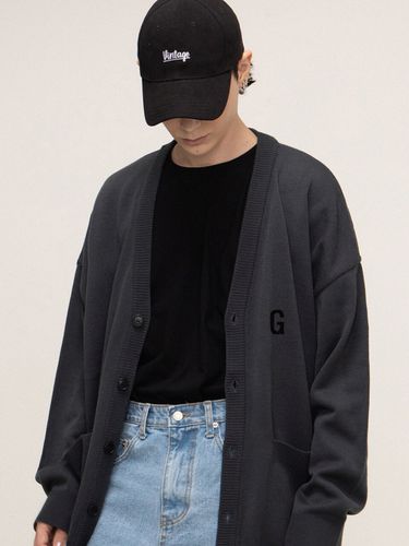 Unisex G Logo Flocking Knit Cardigan () - GRAVER - Modalova