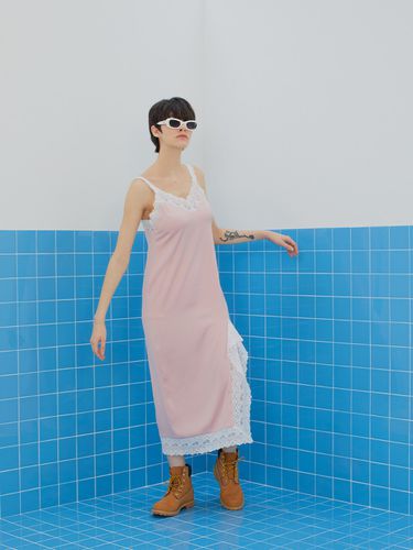 Layered Slip Dress (Pink) - INSTANTFUNK - Modalova