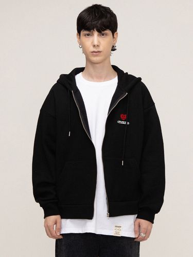 Heart Board Embroidery White Clip Zip-up Hoodie - GRAVER - Modalova