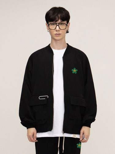 Zipper Green Flower White Clip MA-1 Jacket () - GRAVER - Modalova