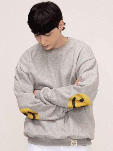 Elbow Drawing Dot Smile Sweatshirt_Grey - GRAVER - Modalova