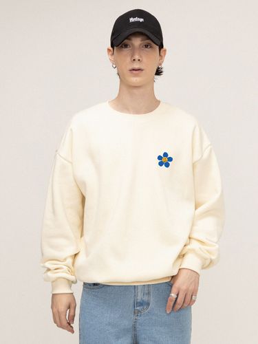 Blue Flower Dot Smile Logo Sweatshirt - GRAVER - Modalova