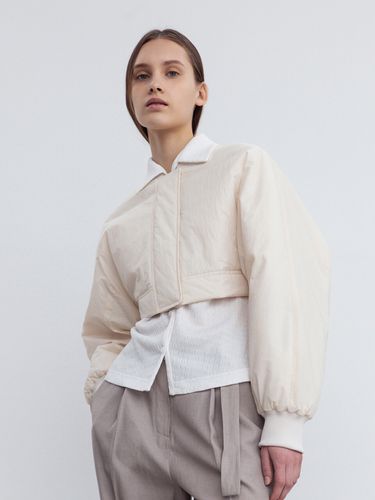 Cropped Waist Zipped Bomber Jacket - RE RHEE - Modalova