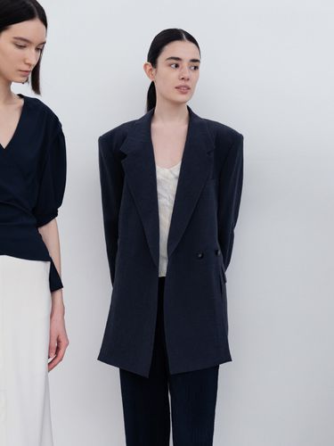 Adjustable Waist Linen Jacket - RE RHEE - Modalova