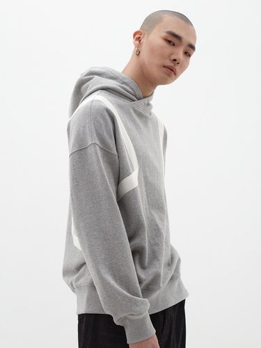 Tape Detail Hoodie Melange Gray - DGNAK12 - Modalova