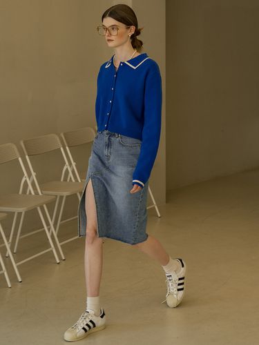 SI JN 6031 Classy Slit Denim Skirt - Siyazu - Modalova