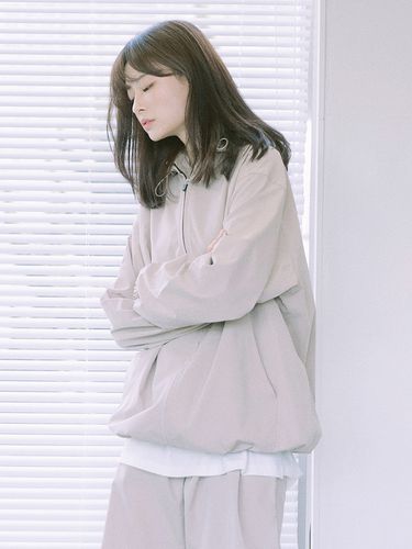 Comfort Training String Hooded Zip-Up_Beige - FANACULT - Modalova