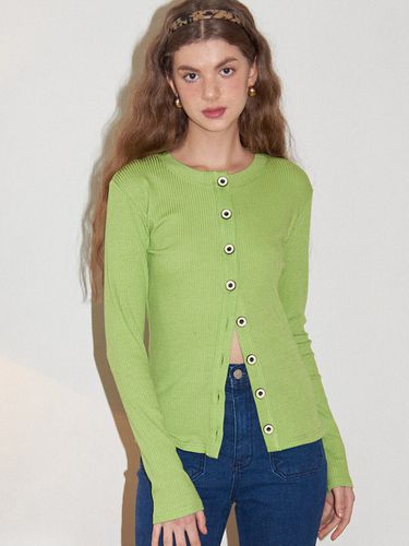 Button Point Cardigan (Green) - SALON DE YOHN - Modalova