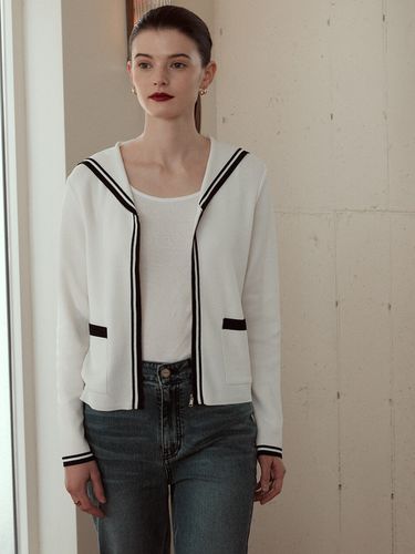 Sailor Collar Cardigan - FRONTROW - Modalova