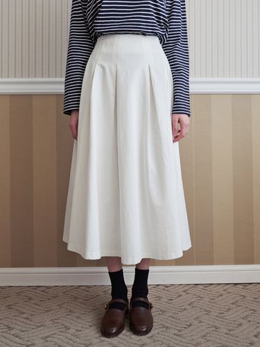 Flare Cotton Midi Skirt - LOEIL - Modalova