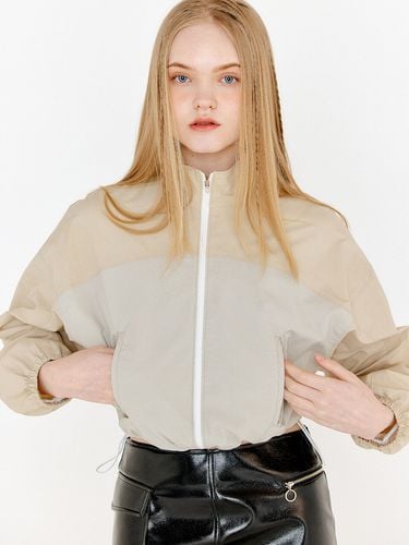 Color Block Windbreaker_Beige - ouel - Modalova