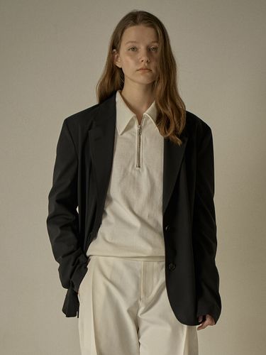 Summer Wool Relax Jacket (Black) - FACADE PATTERN - Modalova