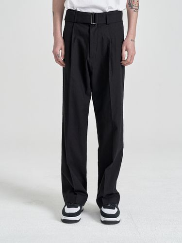 Linen Belted Pants Black - inexcis - Modalova